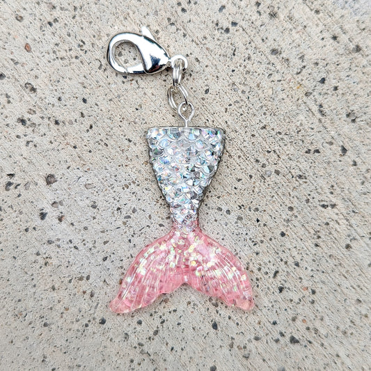 Mermaid Tail Collar Charm (Pink/Silver)
