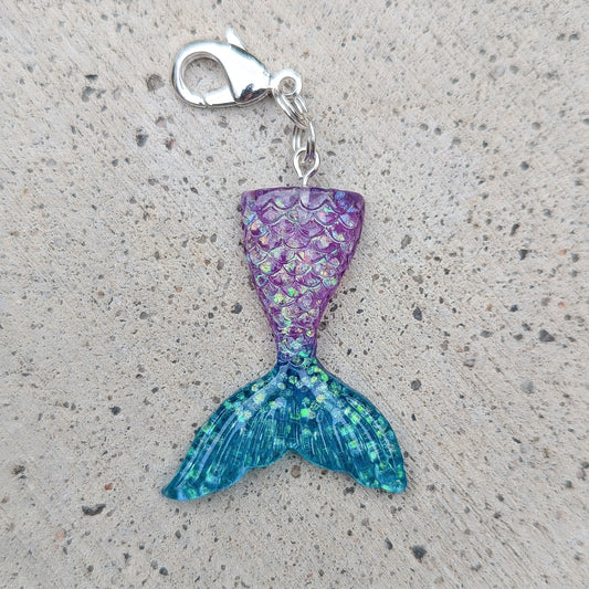 Mermaid Tail Collar Charm (Purple/Aqua)